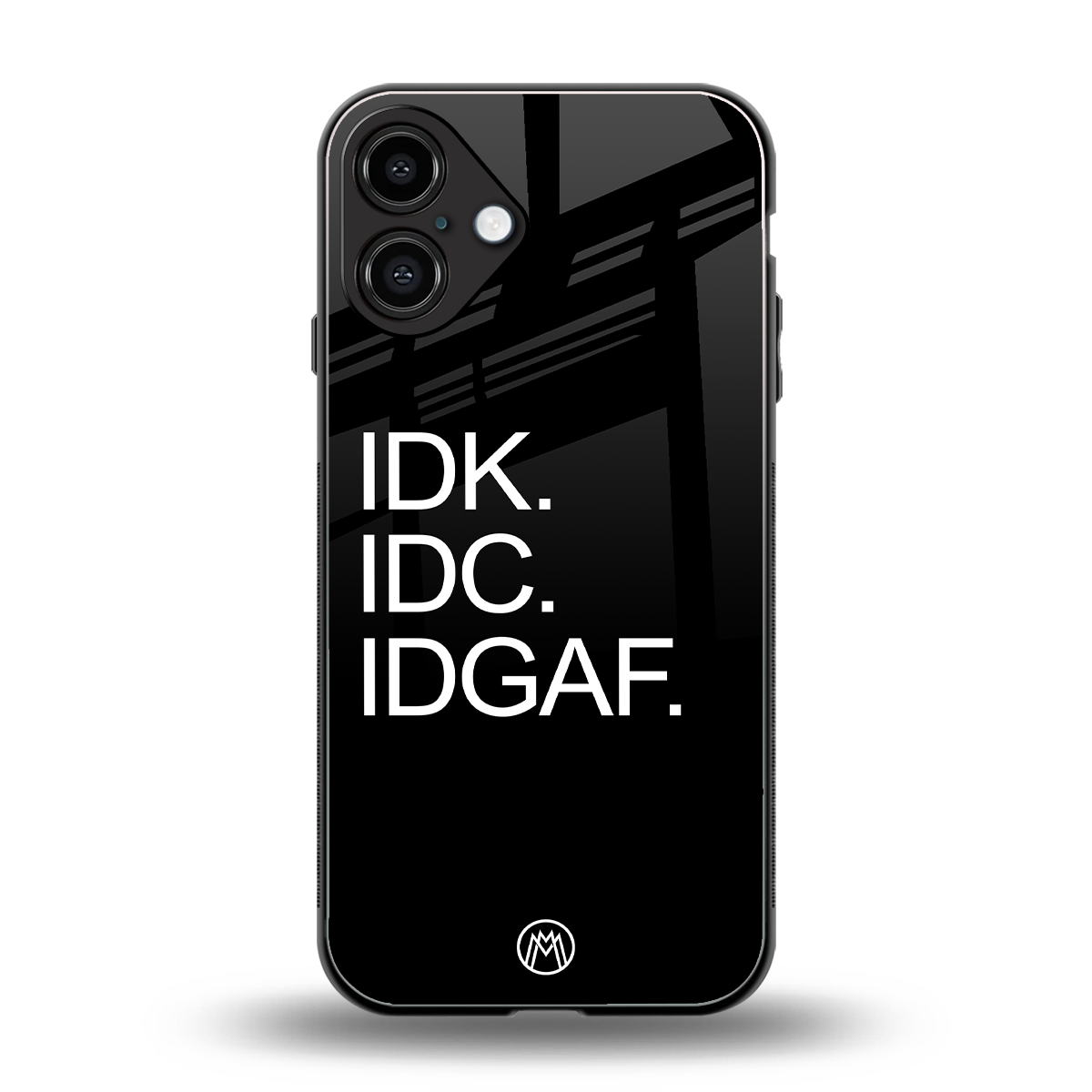 idgaf back phone cover | glass case for iphone 16 plus