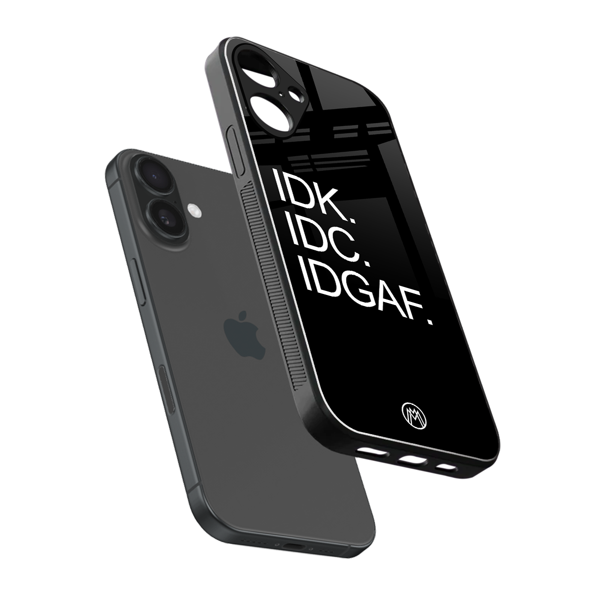 idgaf back phone cover | glass case for iphone 16 plus