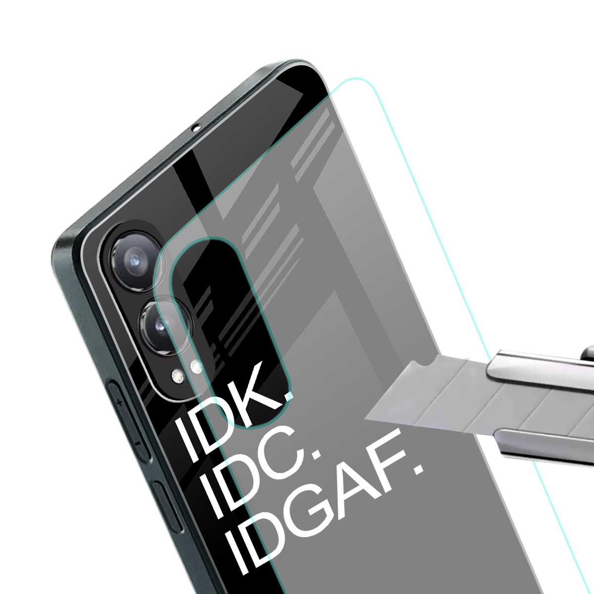 idgaf back phone cover | glass case for oneplus nord ce 4 lite