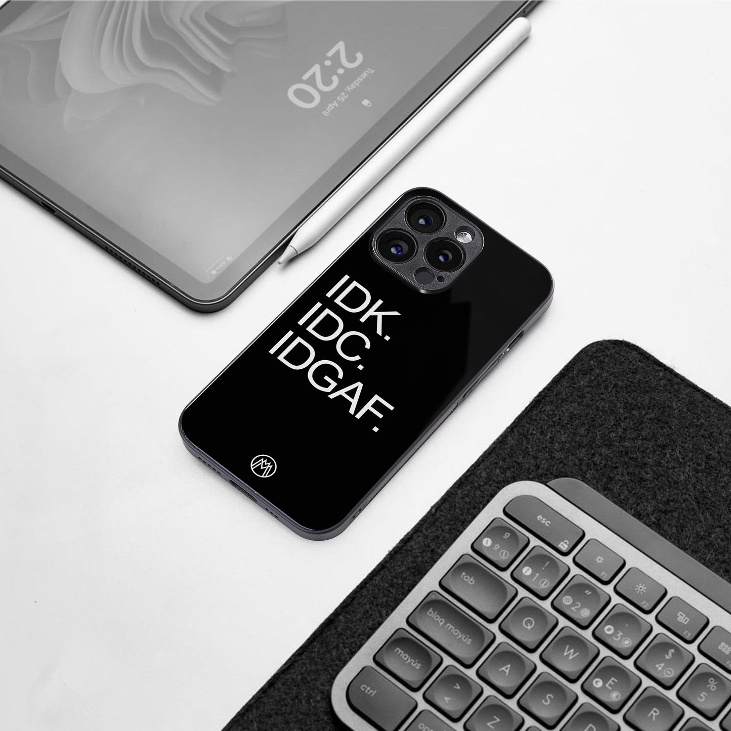 idgaf back phone cover | glass case for iphone 16 pro max