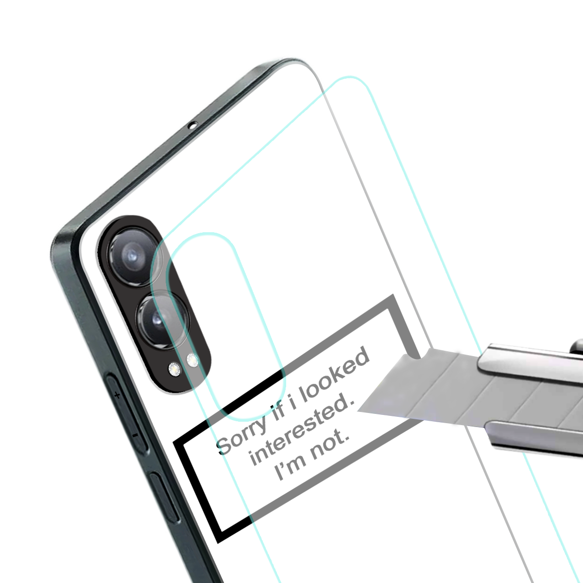 i'm not interested white back phone cover | glass case for oneplus nord ce 4 lite