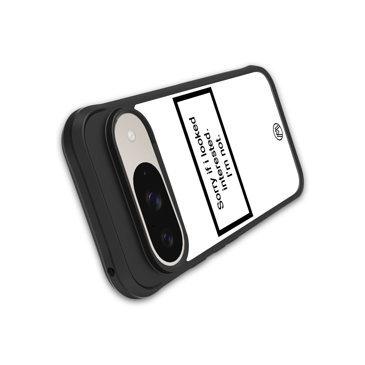 i'm not interested white back phone cover | glass case for google pixel 9