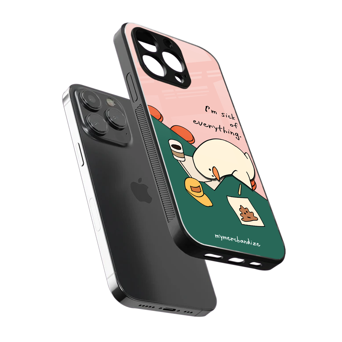 i'm sick of everything back phone cover | glass case for iphone 16 pro max