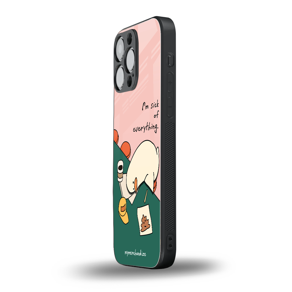 i'm sick of everything back phone cover | glass case for iphone 16 pro max