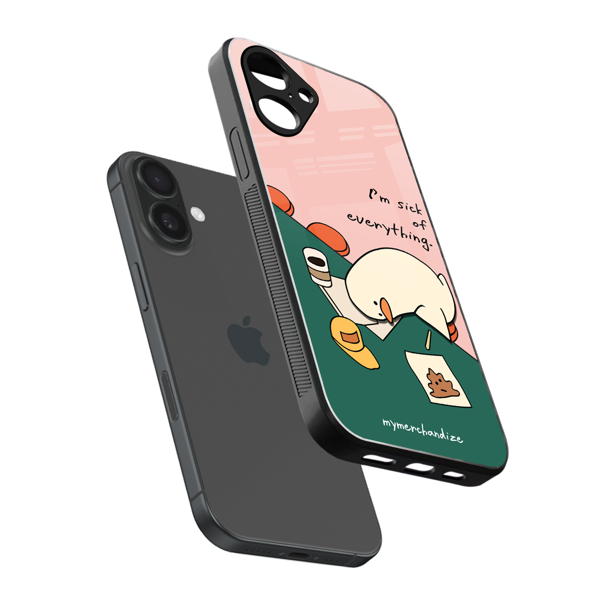 i'm sick of everything back phone cover | glass case for iphone 16