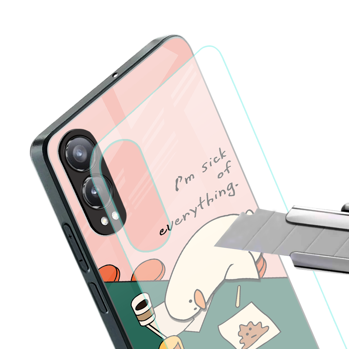 i'm sick of everything back phone cover | glass case for oneplus nord ce 4 lite