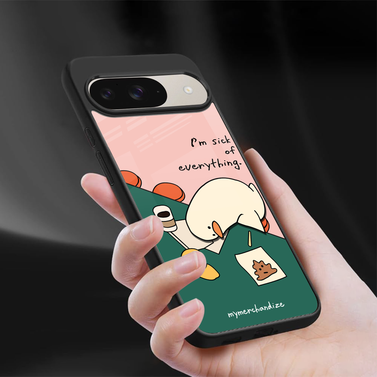 i'm sick of everything back phone cover | glass case for google pixel 9