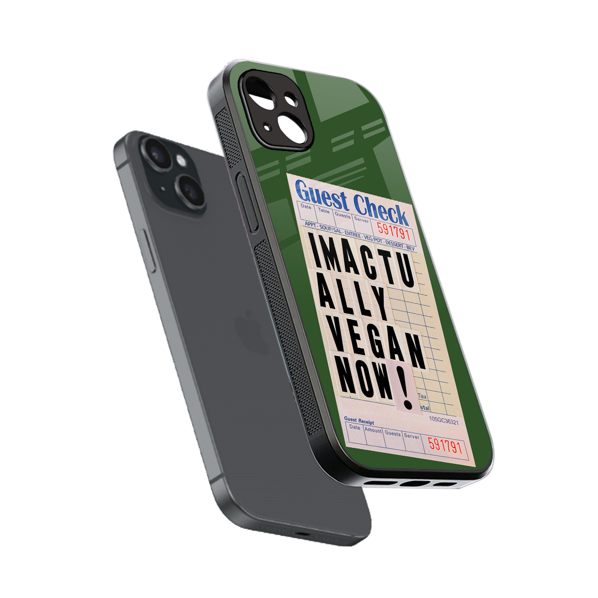 i'm vegan back phone cover | glass case for iphone 15 plus