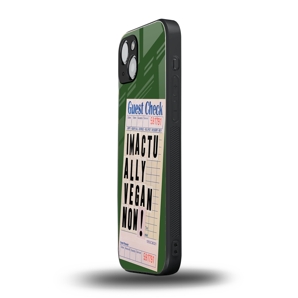 i'm vegan back phone cover | glass case for iphone 15 plus