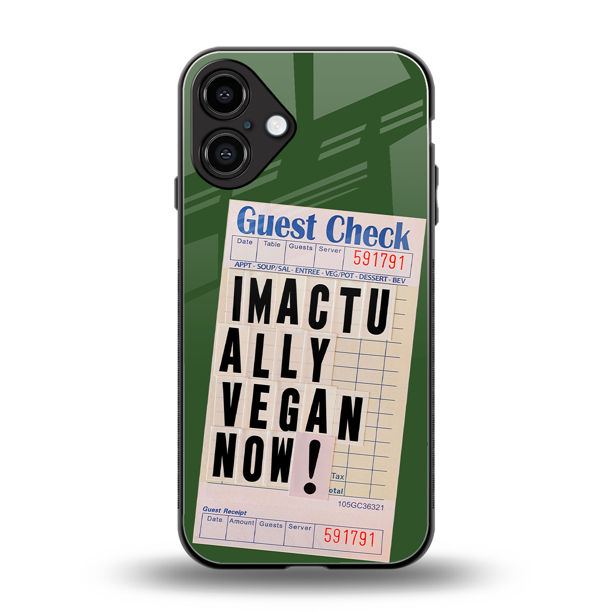 i'm vegan back phone cover | glass case for iphone 16 plus