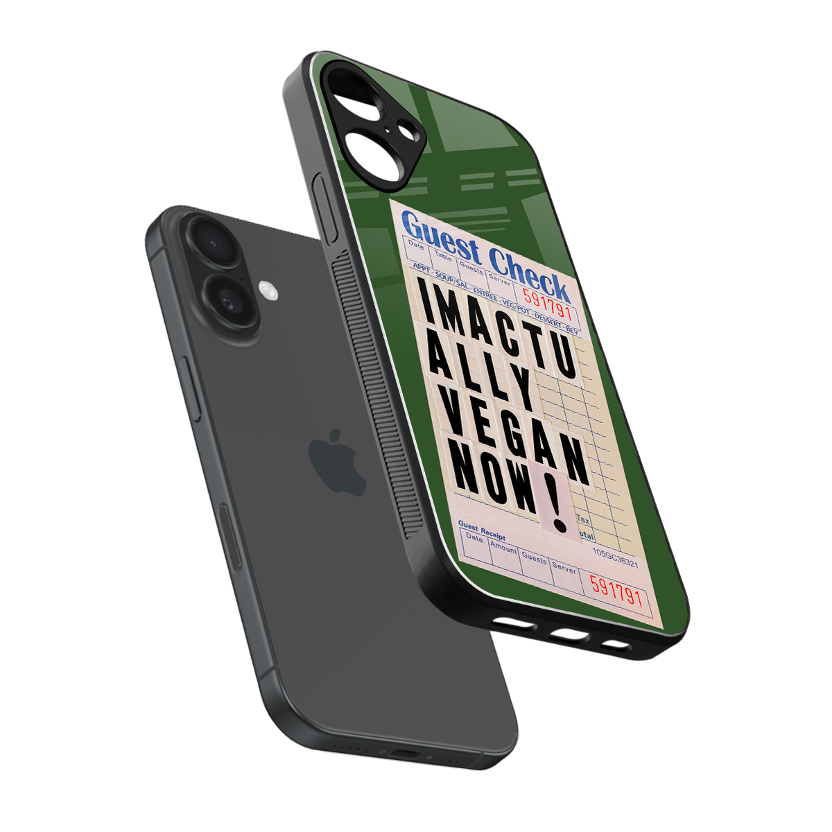 i'm vegan back phone cover | glass case for iphone 16 plus