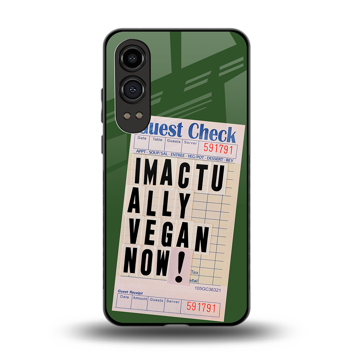 i'm vegan back phone cover | glass case for oneplus nord ce 4 lite