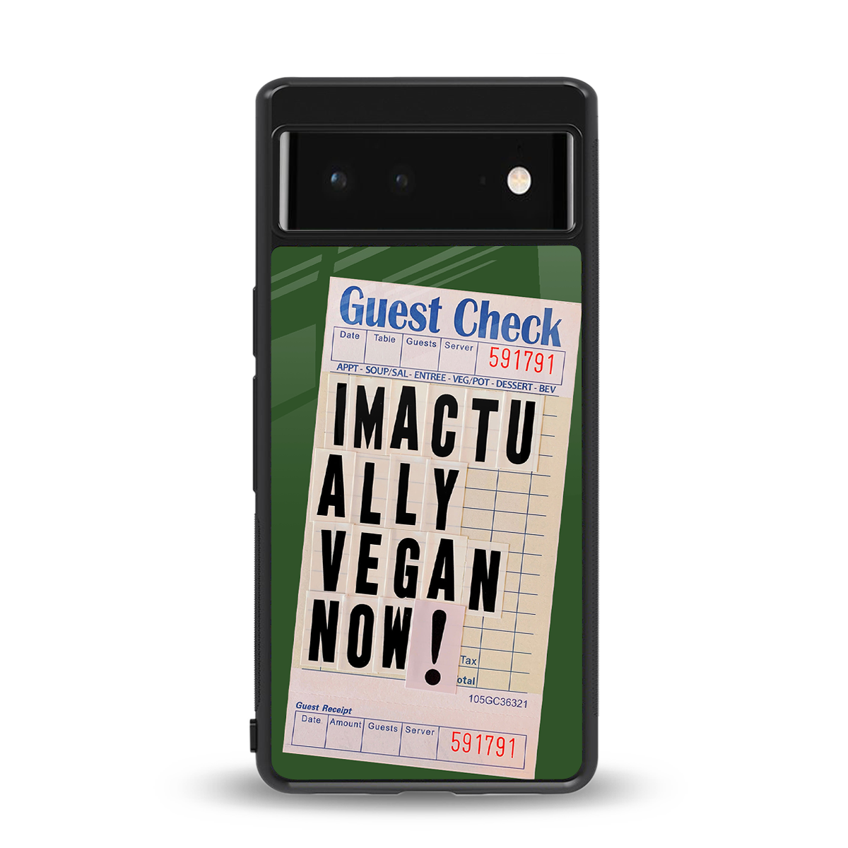 i'm vegan back phone cover | glass case for Google Pixel 6A