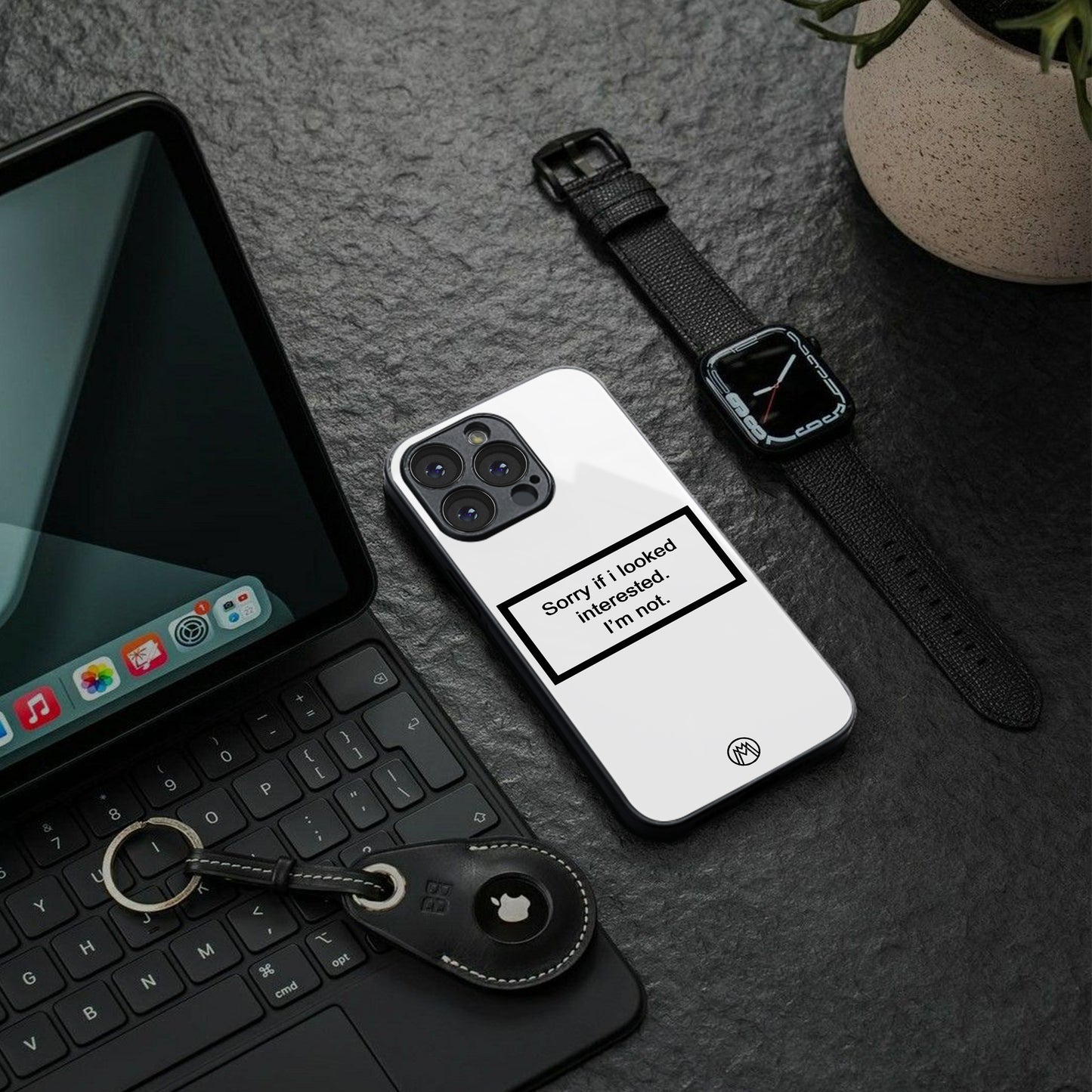 i'm not interested white back phone cover | glass case for google pixel 9 pro