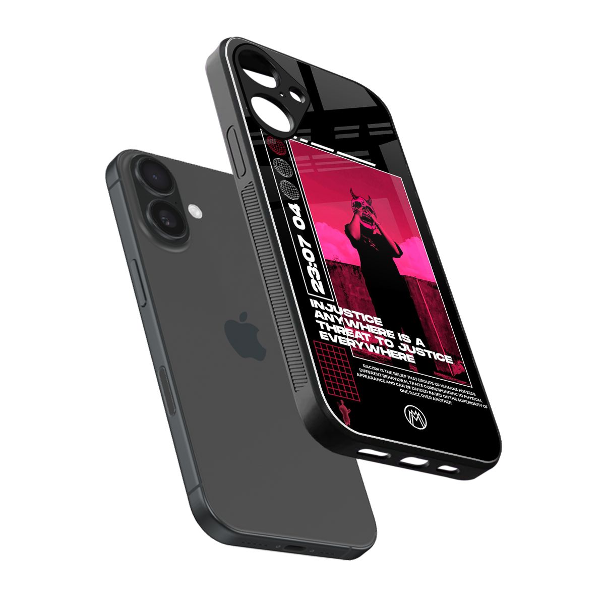 injustice back phone cover | glass case for iphone 16 plus