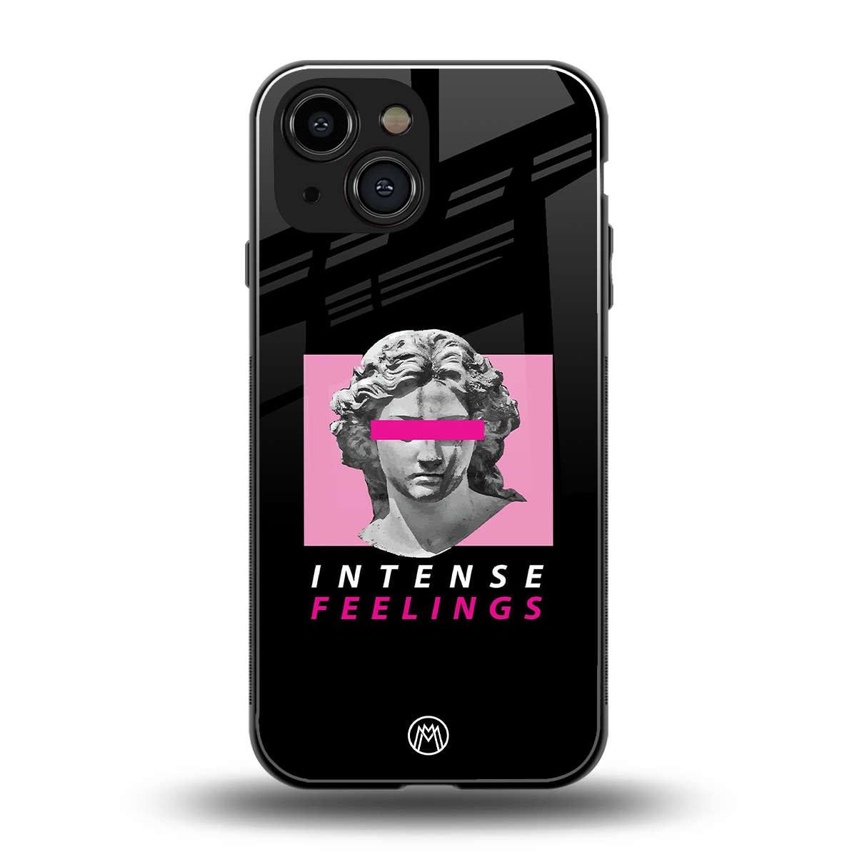 intense feelings back phone cover | glass case for iphone 13 mini