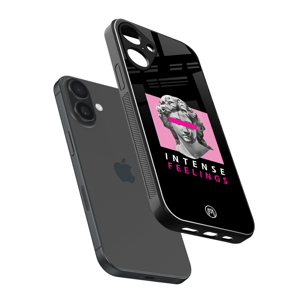 intense feelings back phone cover | glass case for iphone 16 plus