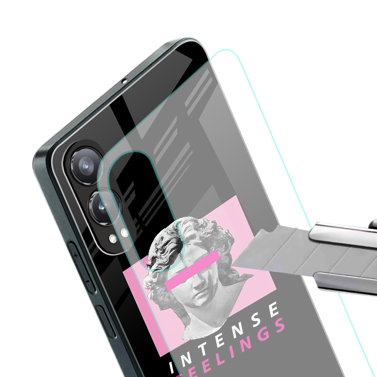 intense feelings back phone cover | glass case for oneplus nord ce 4 lite