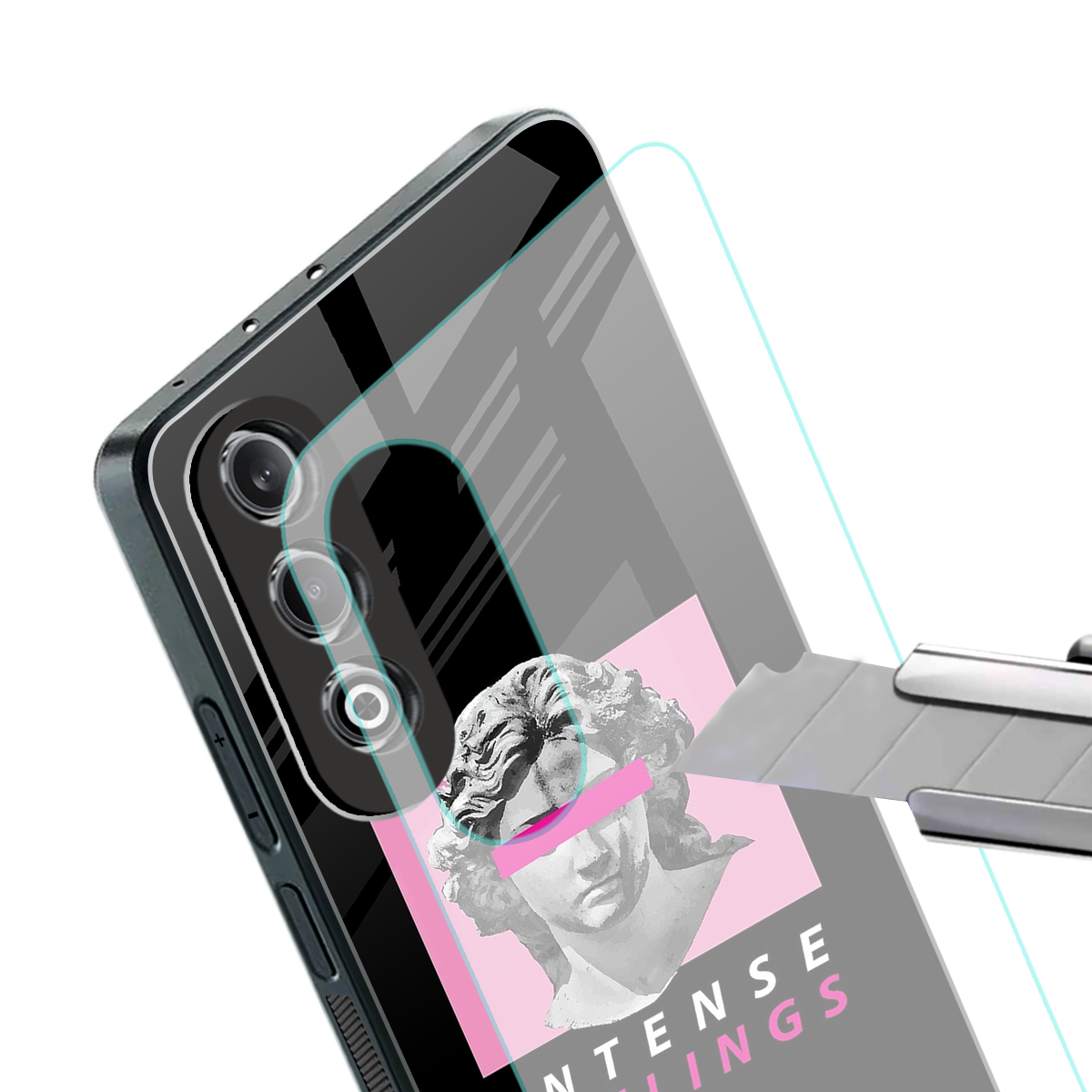 intense feelings back phone cover | glass case for oneplus nord ce 4