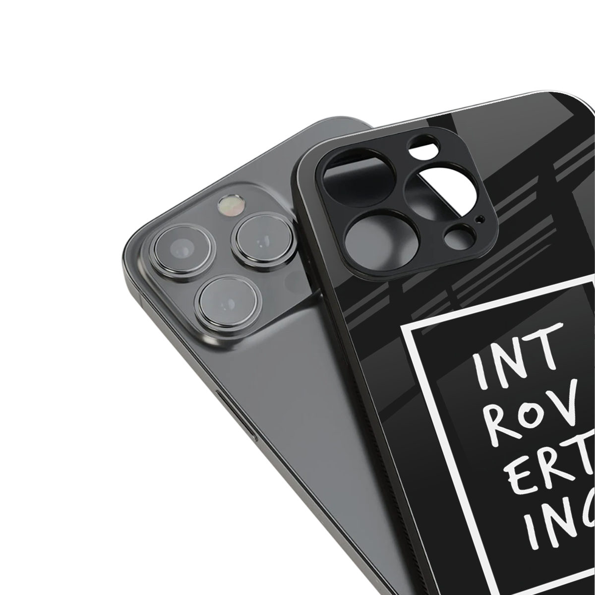 introverting back phone cover | glass case for iphone 16 pro max
