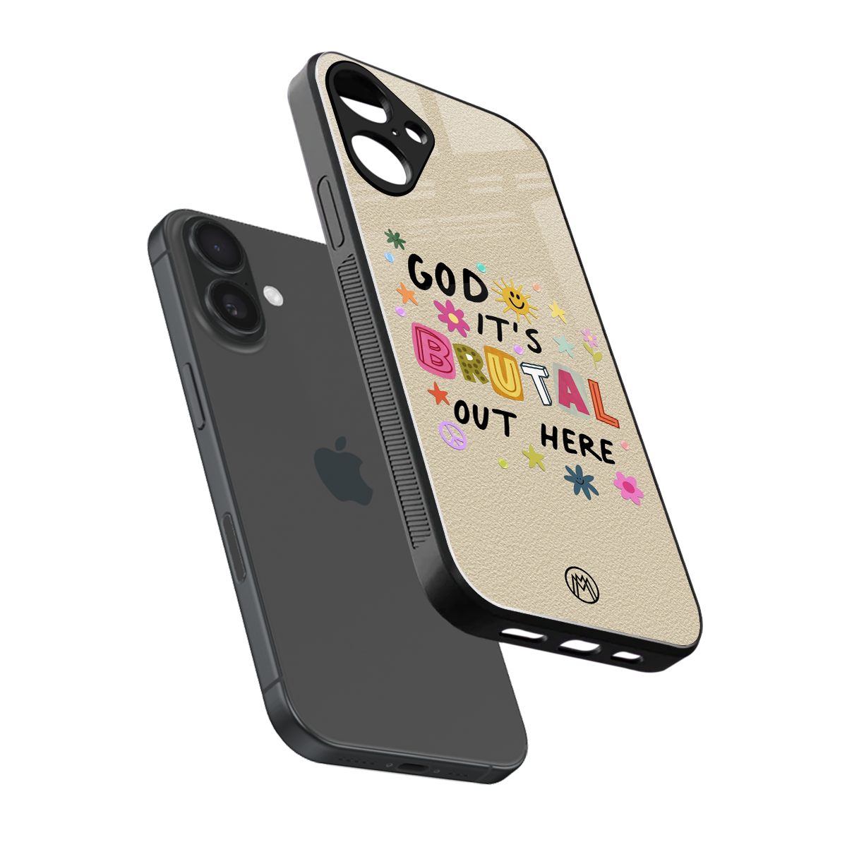 it's brutal out here back phone cover | glass case for iphone 16 plus