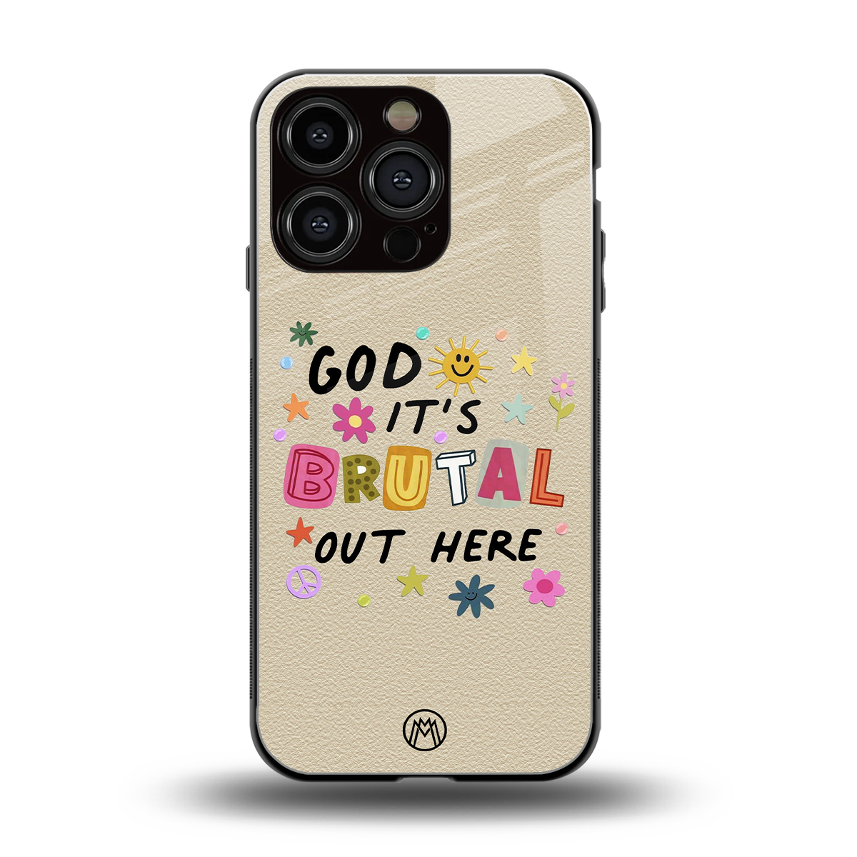it's brutal out here back phone cover | glass case for iphone 16 pro