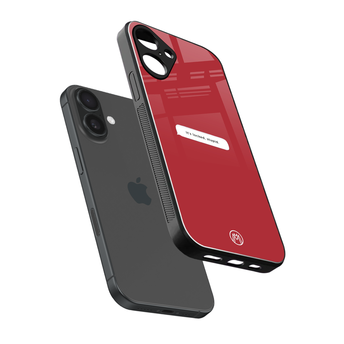 it's locked stupid back phone cover | glass case for iphone 16 plus