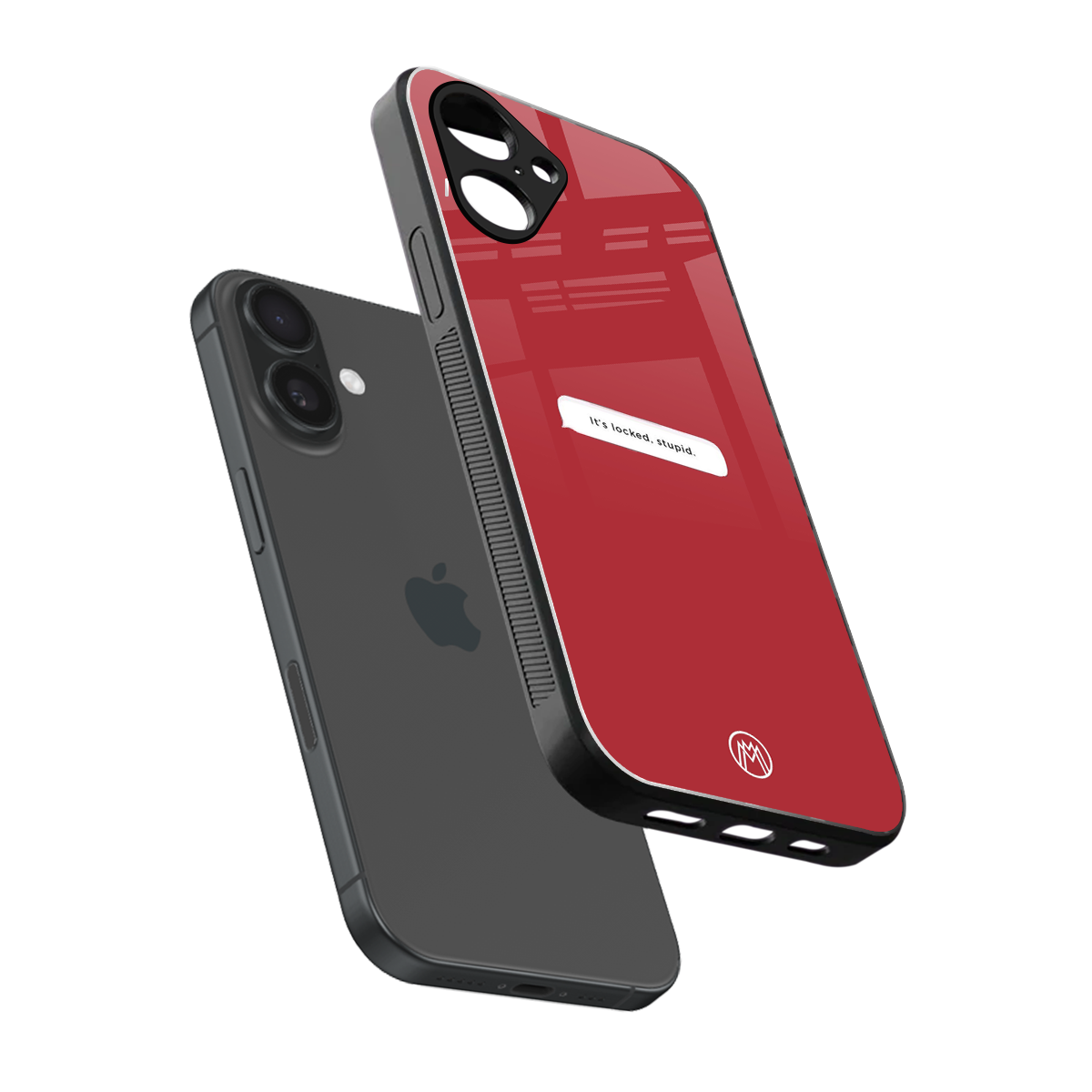 it's locked stupid back phone cover | glass case for iphone 16