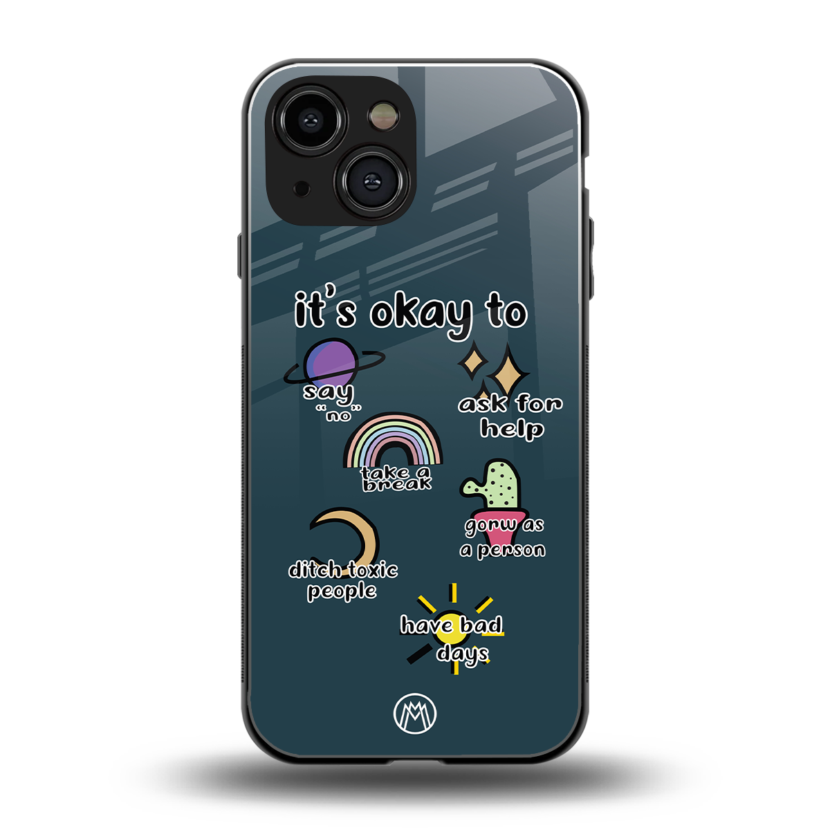 it's okay back phone cover | glass case for iphone 13 mini