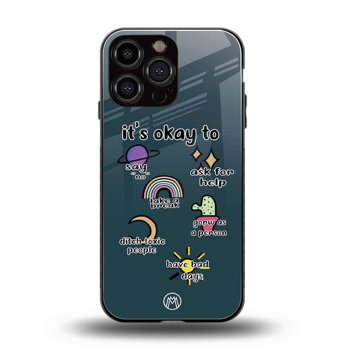 it's okay back phone cover | glass case for iphone 14 pro max