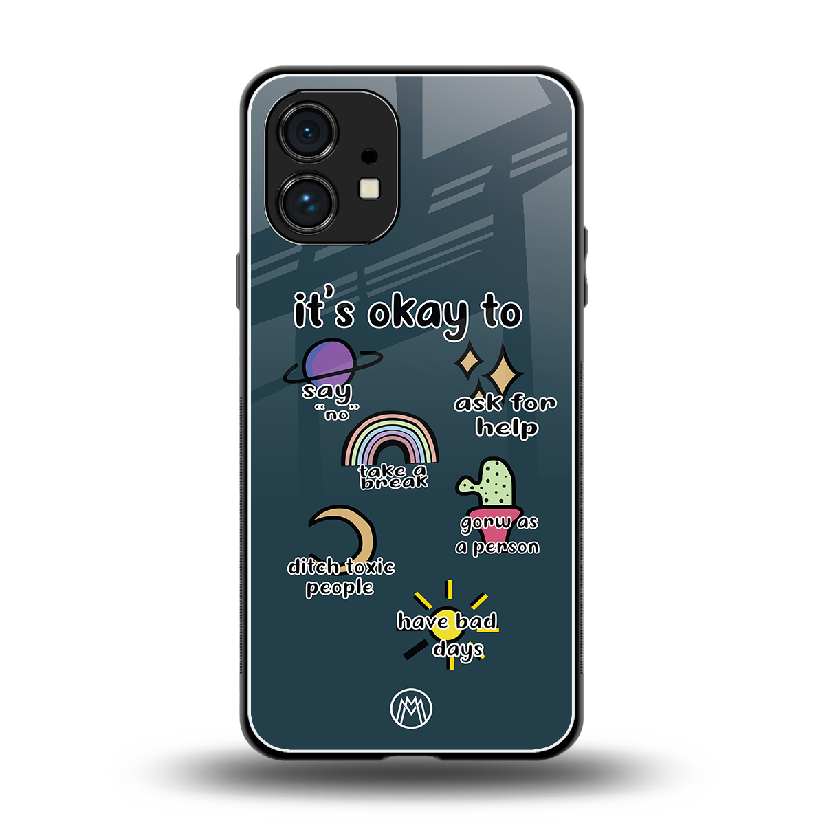 it's okay back phone cover | glass case for nothing phone 1