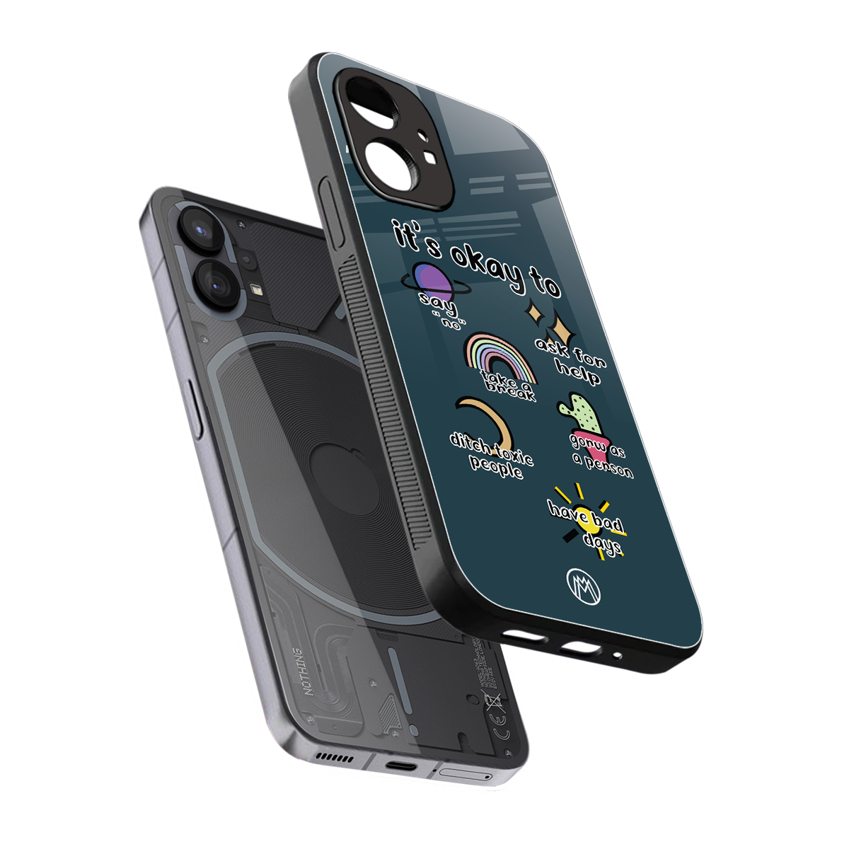 it's okay back phone cover | glass case for nothing phone 1