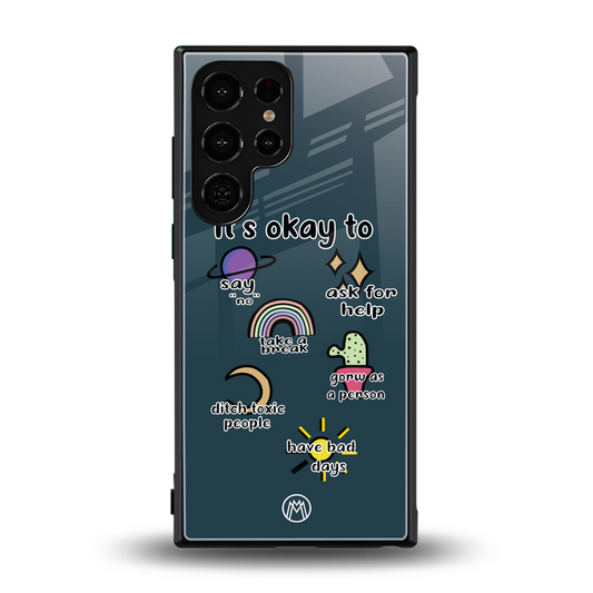 it's okay back phone cover | glass case for samsung galaxy s24 ultra