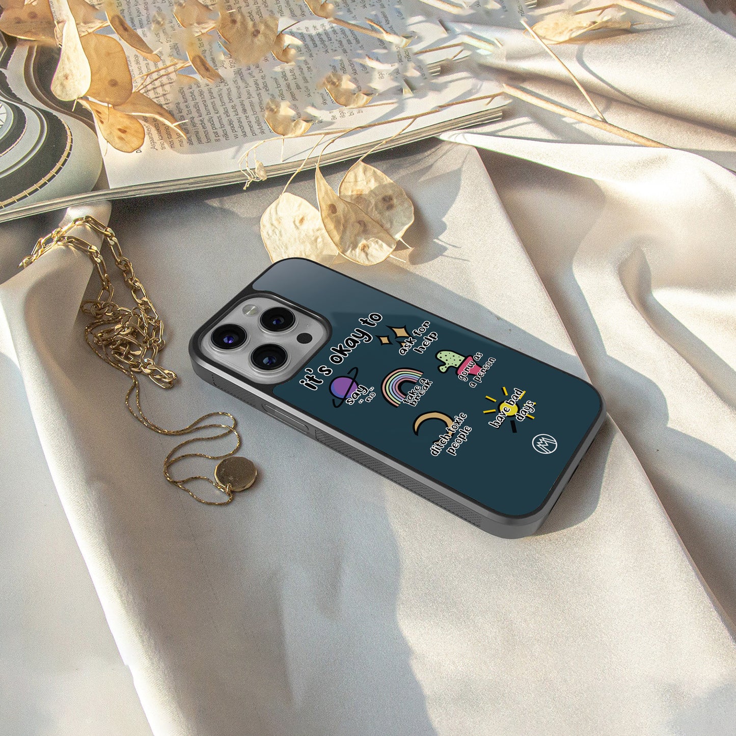 it's okay back phone cover | glass case for iphone 16 pro max