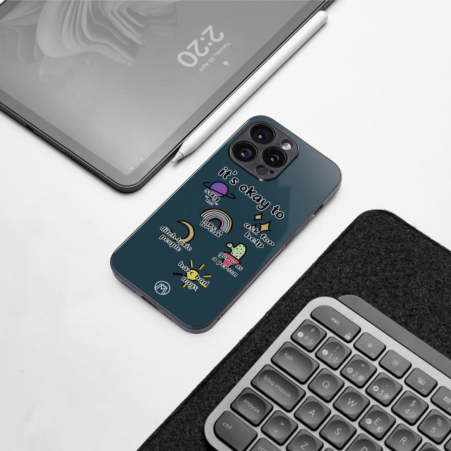 it's okay back phone cover | glass case for iphone 16 pro max