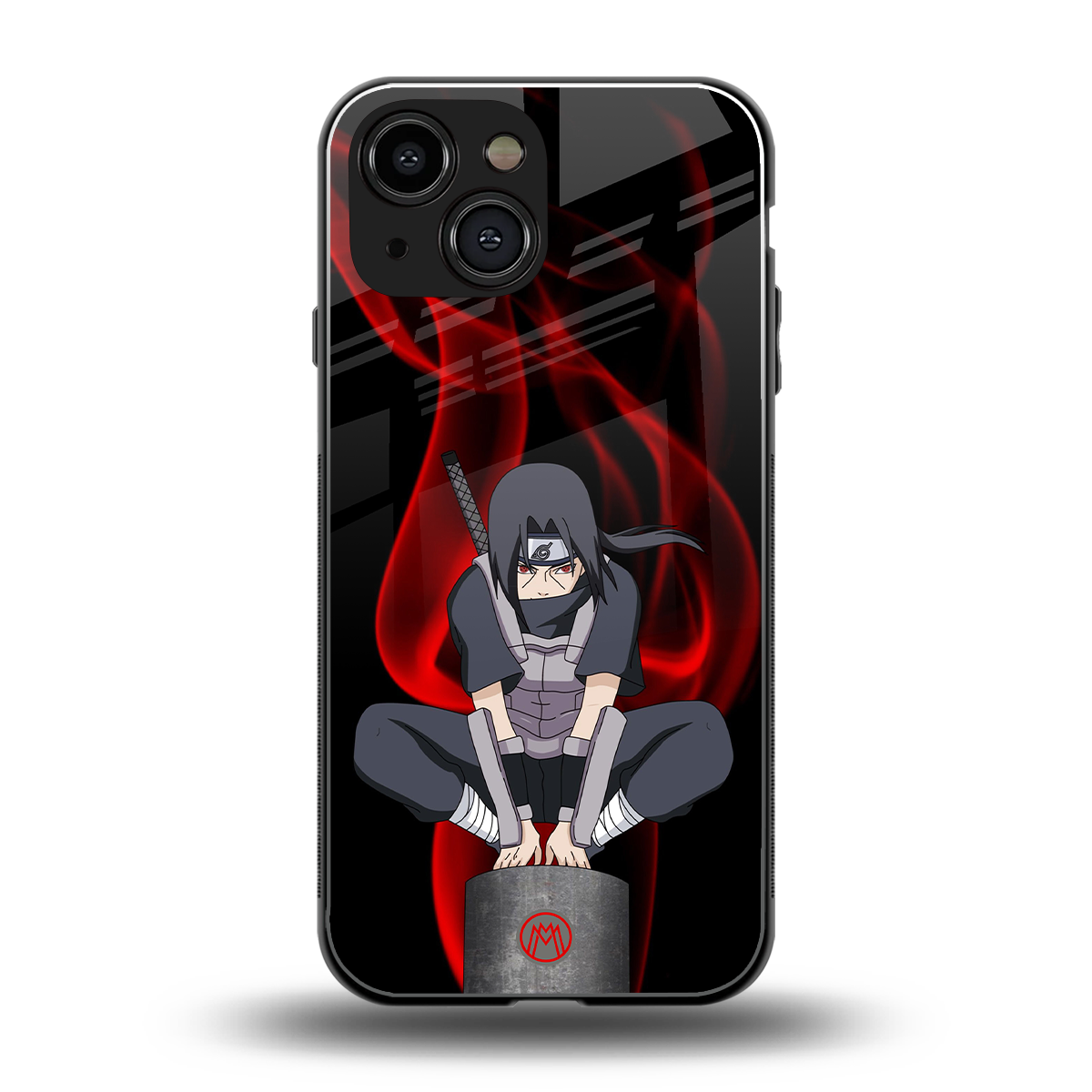 itachi uchiha back phone cover | glass case for iphone 13 mini