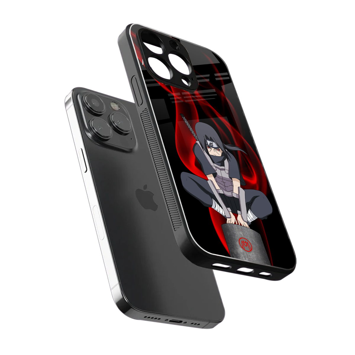 itachi uchiha back phone cover | glass case for iphone 15 pro max