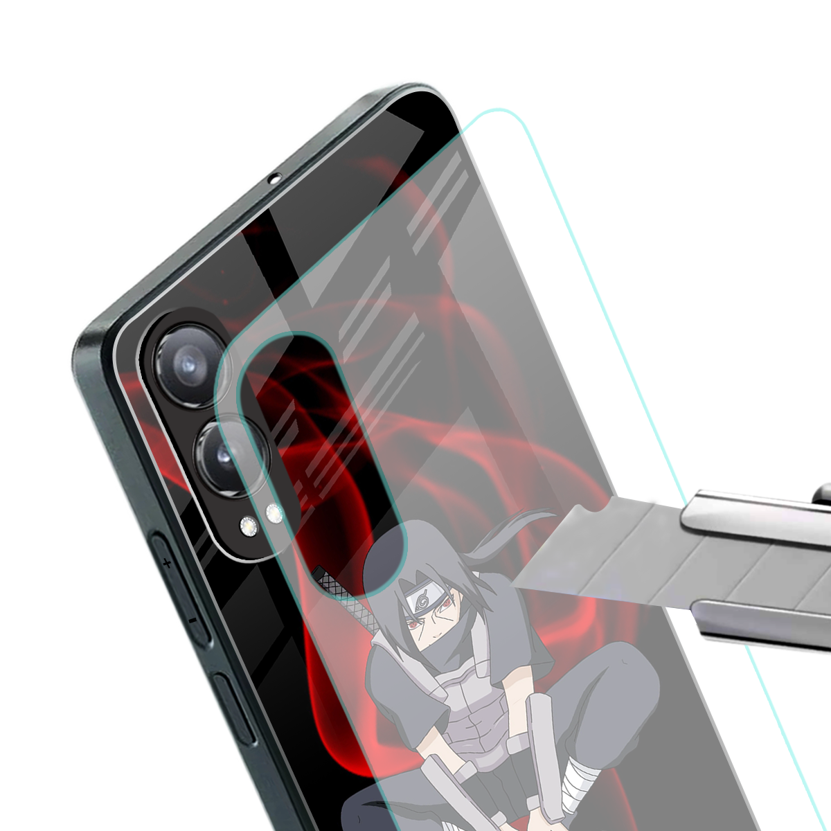itachi uchiha back phone cover | glass case for oneplus nord ce 4 lite