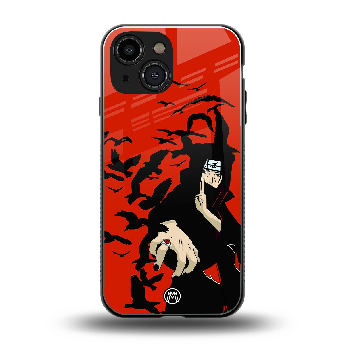 itachi uchiha red back phone cover | glass case for iphone 13 mini
