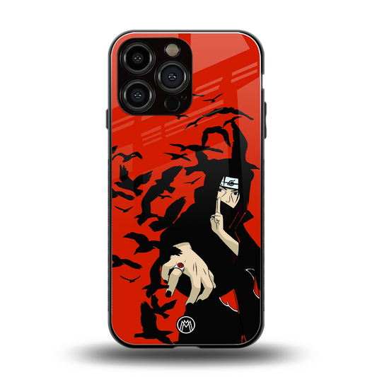 itachi uchiha red back phone cover | glass case for iphone 13 pro max