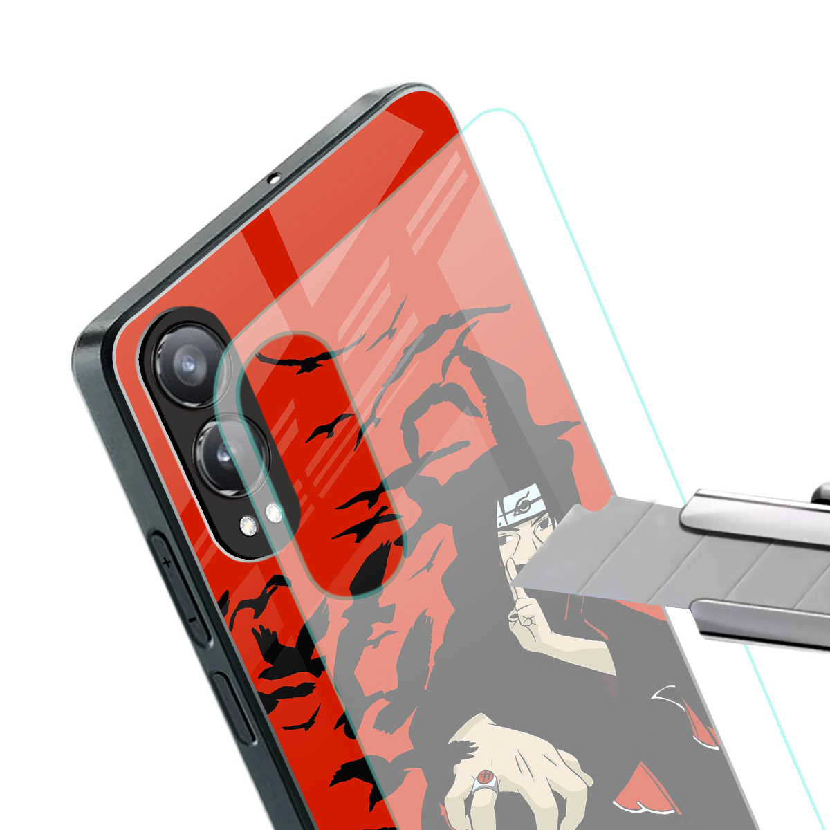 itachi uchiha red back phone cover | glass case for oneplus nord ce 4 lite