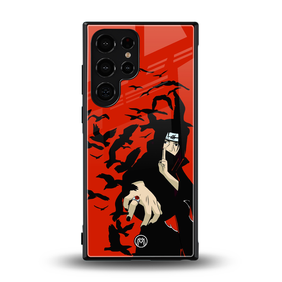 itachi uchiha red back phone cover | glass case for samsung galaxy s24 ultra