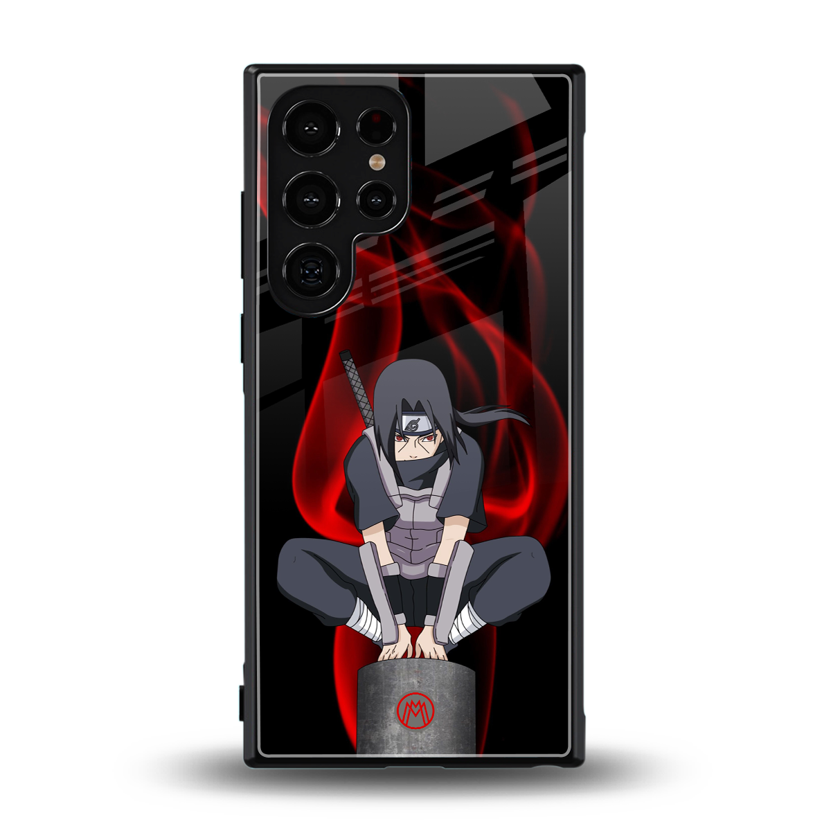 itachi uchiha back phone cover | glass case for samsung galaxy s24 ultra