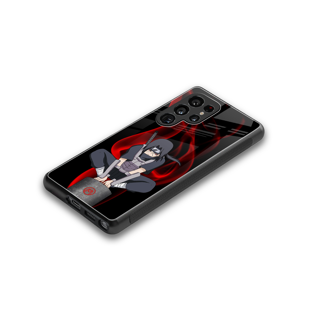itachi uchiha back phone cover | glass case for samsung galaxy s25 ultra