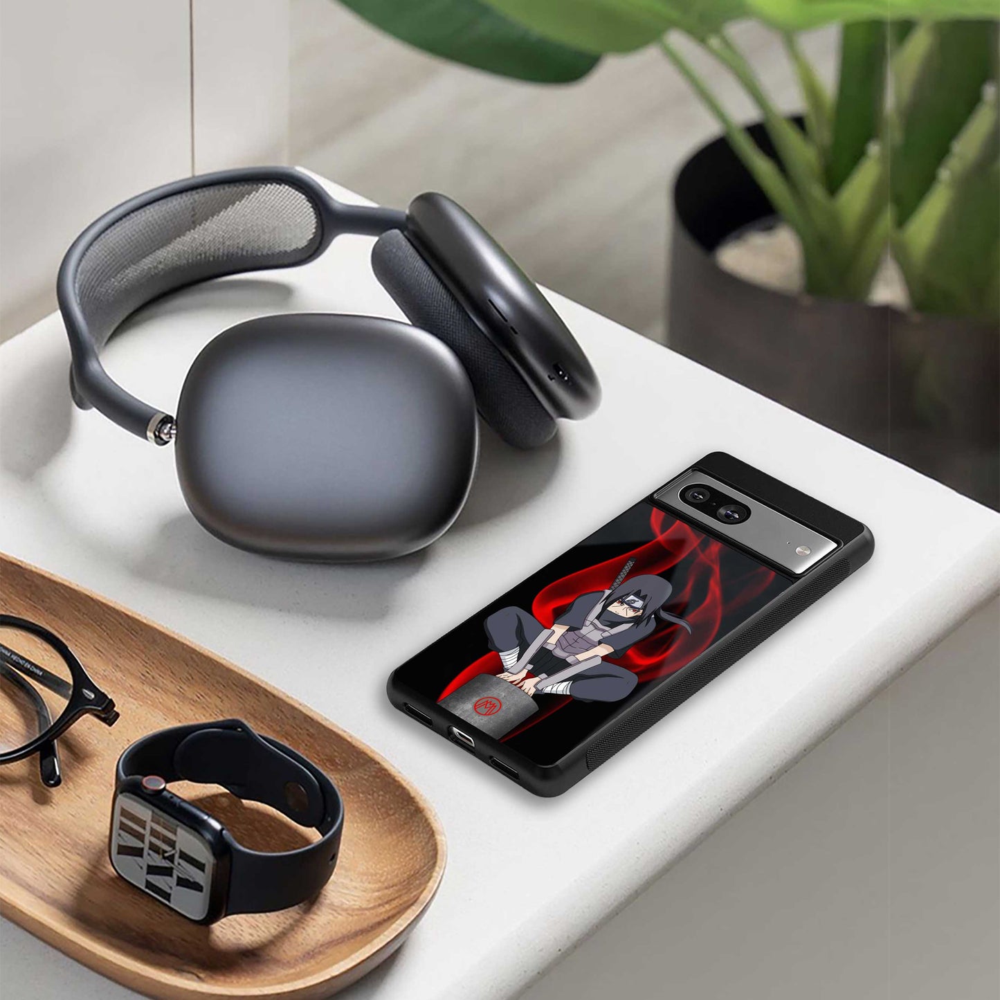 itachi uchiha back phone cover | glass case for google pixel 6