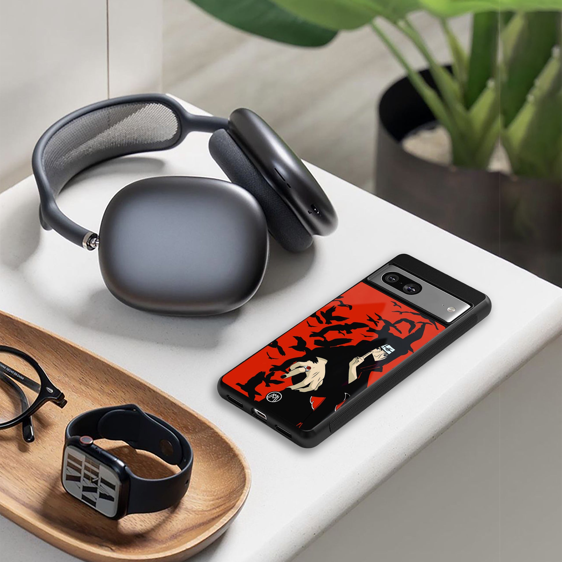 itachi uchiha red back phone cover | glass case for google pixel 9 pro