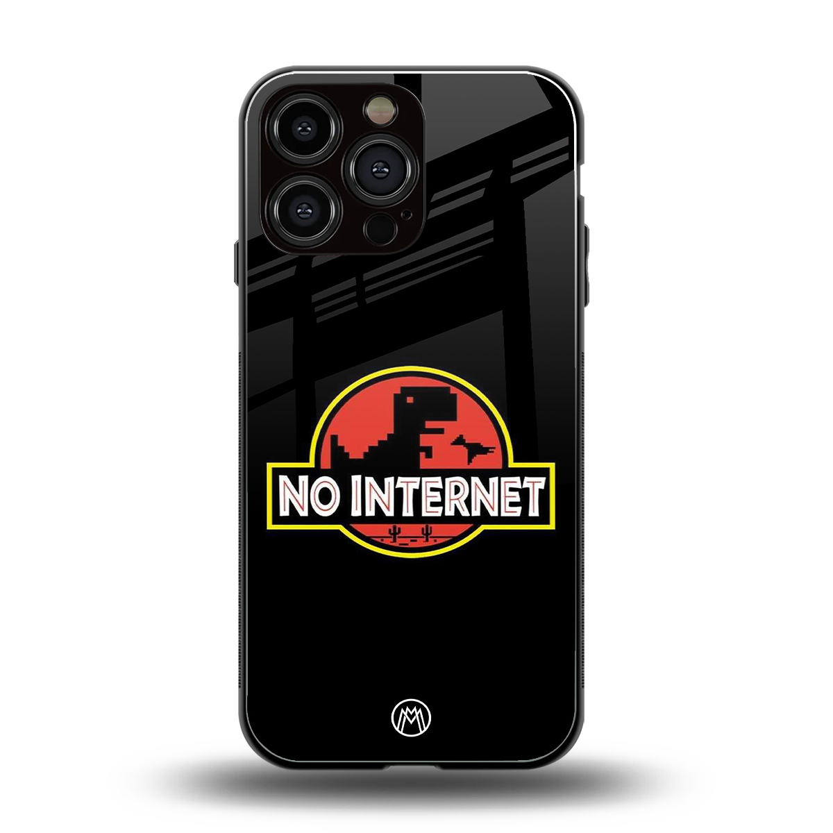 jurassic park no internet back phone cover | glass case for iphone 16 pro max