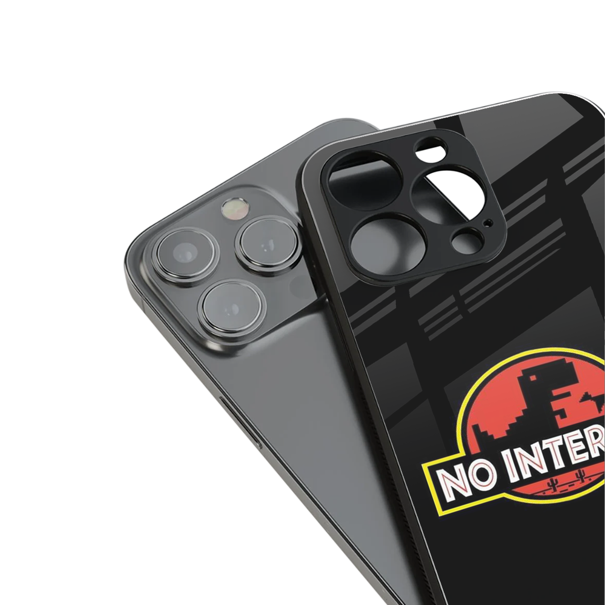 jurassic park no internet back phone cover | glass case for iphone 16 pro max