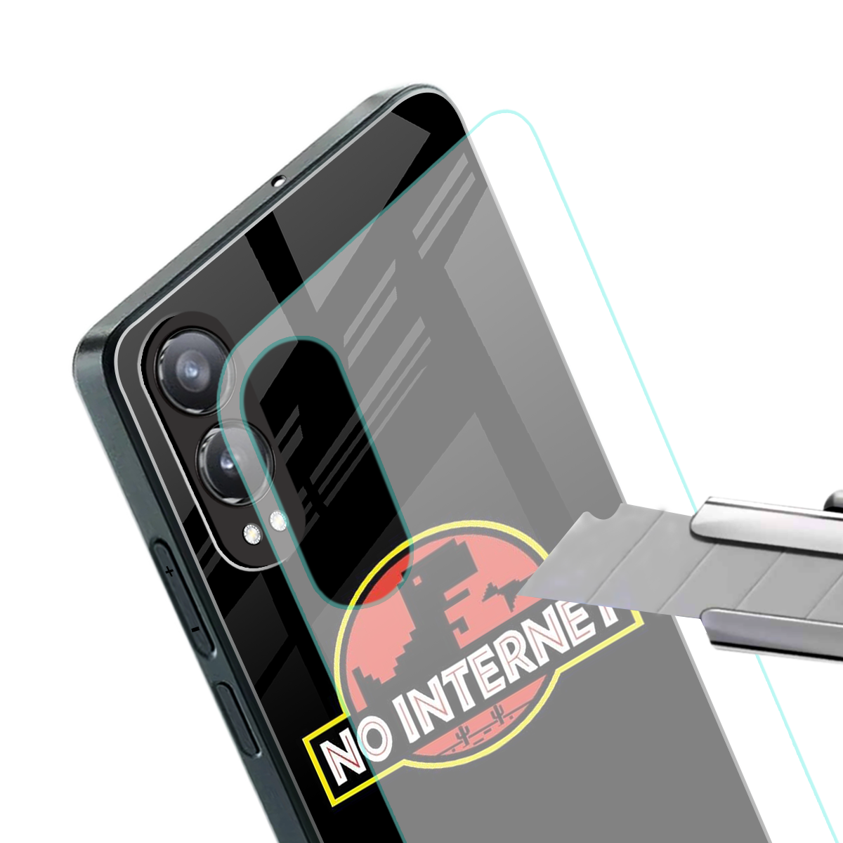 jurassic park no internet back phone cover | glass case for oneplus nord ce 4 lite