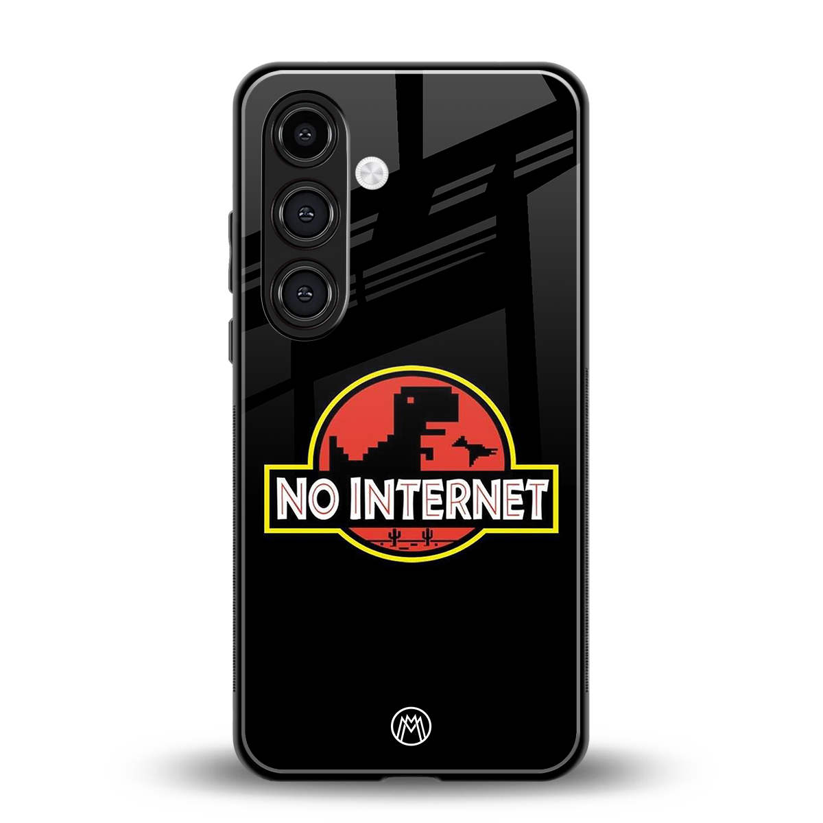 jurassic park no internet back phone cover | glass case for samsung galaxy s24 fe
